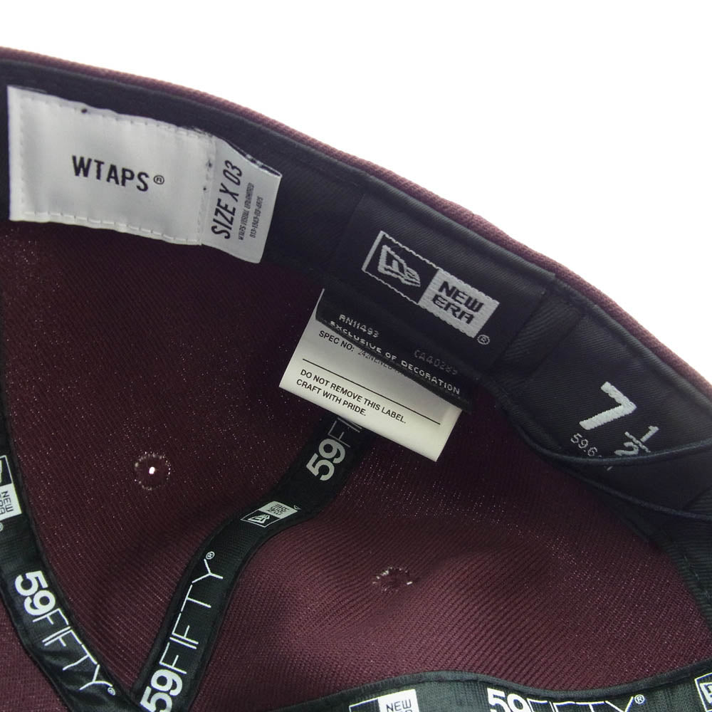 WTAPS ダブルタップス NEWERA 59FIFTY LOW PROFILE 59フィフティー ロー プロファイル キャップ 帽子 ワインレッド ワインレッド系 X 03【極上美品】【中古】