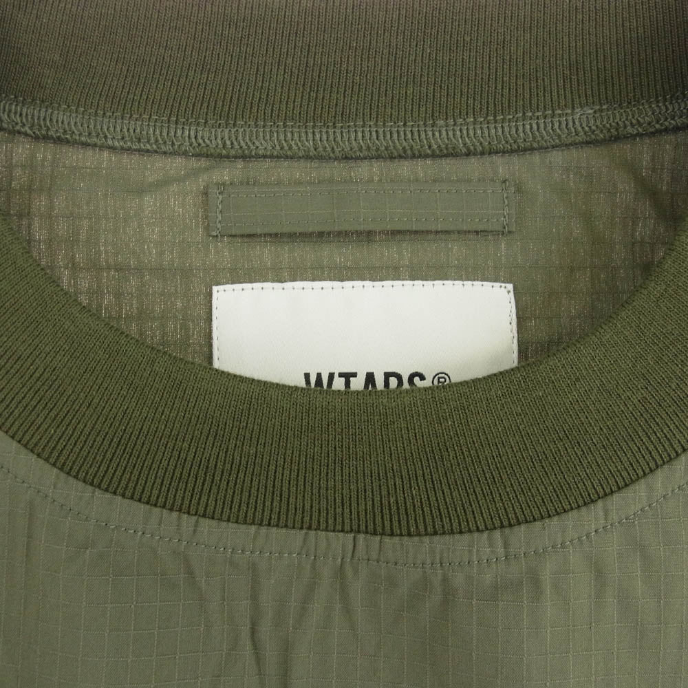 WTAPS ダブルタップス 21SS 211GWDT-SHM04 SMOCK/SS/COPO.RIPSTOP.COOLMAX スモック プルオーバー シャツ OLIVE カーキ系 03【新古品】【未使用】【中古】