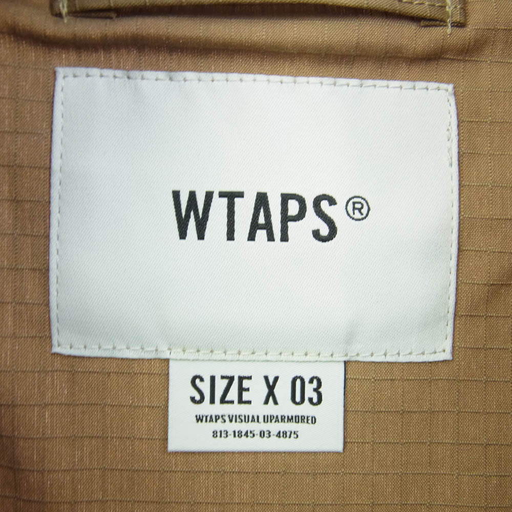 WTAPS ダブルタップス 21SS 211GWDT-SHM04 SMOCK/SS/COPO.RIPSTOP.COOLMAX スモック プルオーバー シャツ BEIGE ベージュ系 03【新古品】【未使用】【中古】
