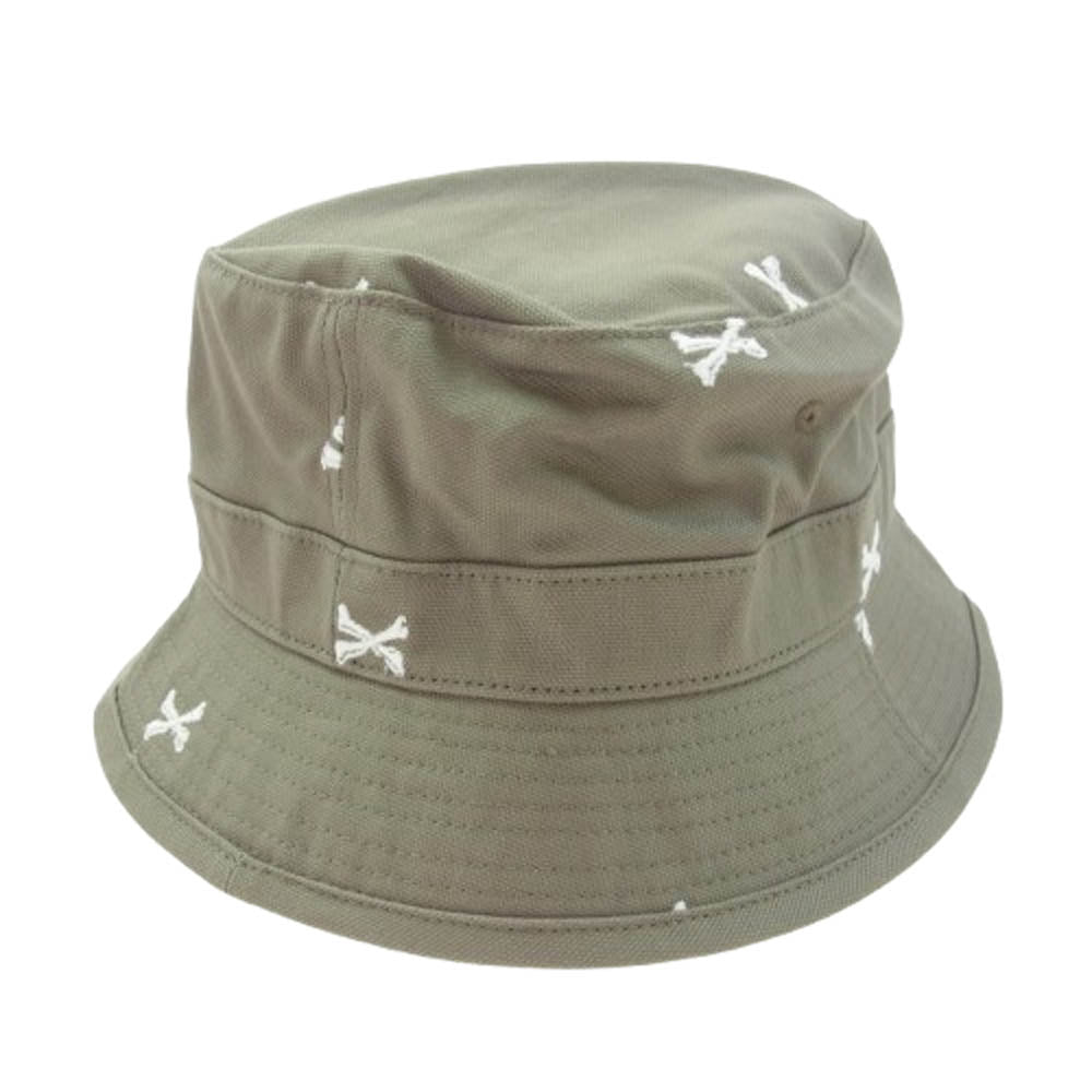 WTAPS ダブルタップス 22SS 221HCDT-HT16 OXFORD TEXTILE BUCKET HAT オックスフォード クロスボーン バケット ハット 帽子 グレー系 03【新古品】【未使用】【中古】