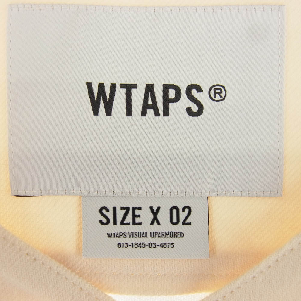 WTAPS ダブルタップス 23SS 231TQDT-SHM03 LEAGUE/SS/COTTON.TWILL.WTVUA リーグ ショート スリーブ ベースボール 半袖 シャツ ベージュ系 02【極上美品】【中古】