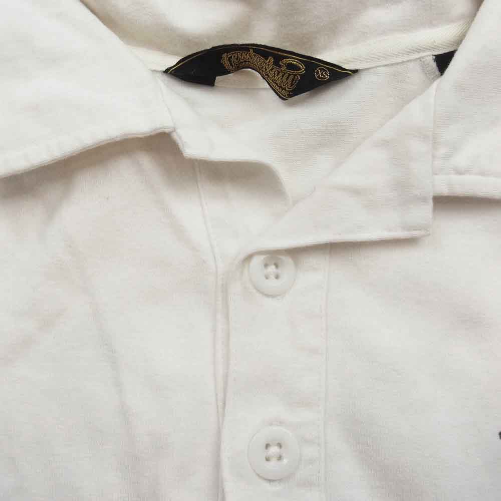 TENDERLOIN テンダーロイン フロント ロゴ 半袖 ポロ シャツ ツートンカラー ブラック系 ホワイト系 XS【中古】