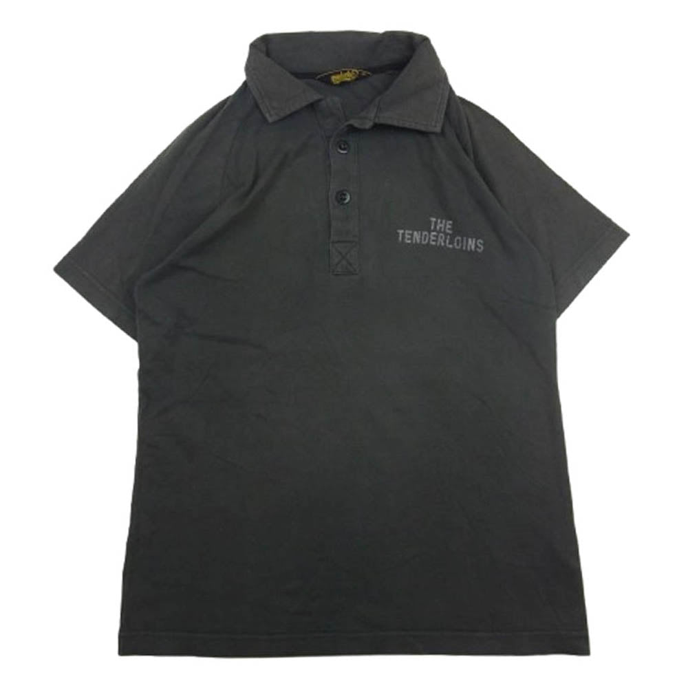 TENDERLOIN テンダーロイン フロント ロゴ 半袖 ポロ シャツ ダークグレー系 XS【中古】