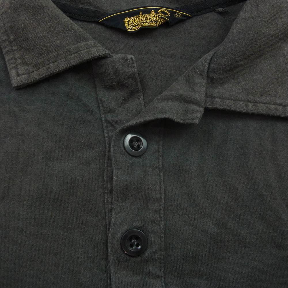 TENDERLOIN テンダーロイン フロント ロゴ 半袖 ポロ シャツ ダークグレー系 XS【中古】