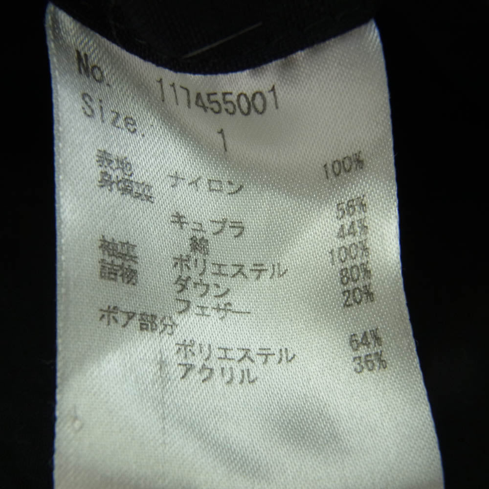 wjk ダブルジェイケイ 117455001 STUDIOUS スタディオス 限定 B-3 衿ボア ダウンジャケット ブラック系 1【中古】