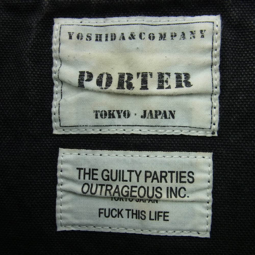 WACKO MARIA ワコマリア × PORTER ポーター メッセンジャー ショルダー バック ブラック系【中古】