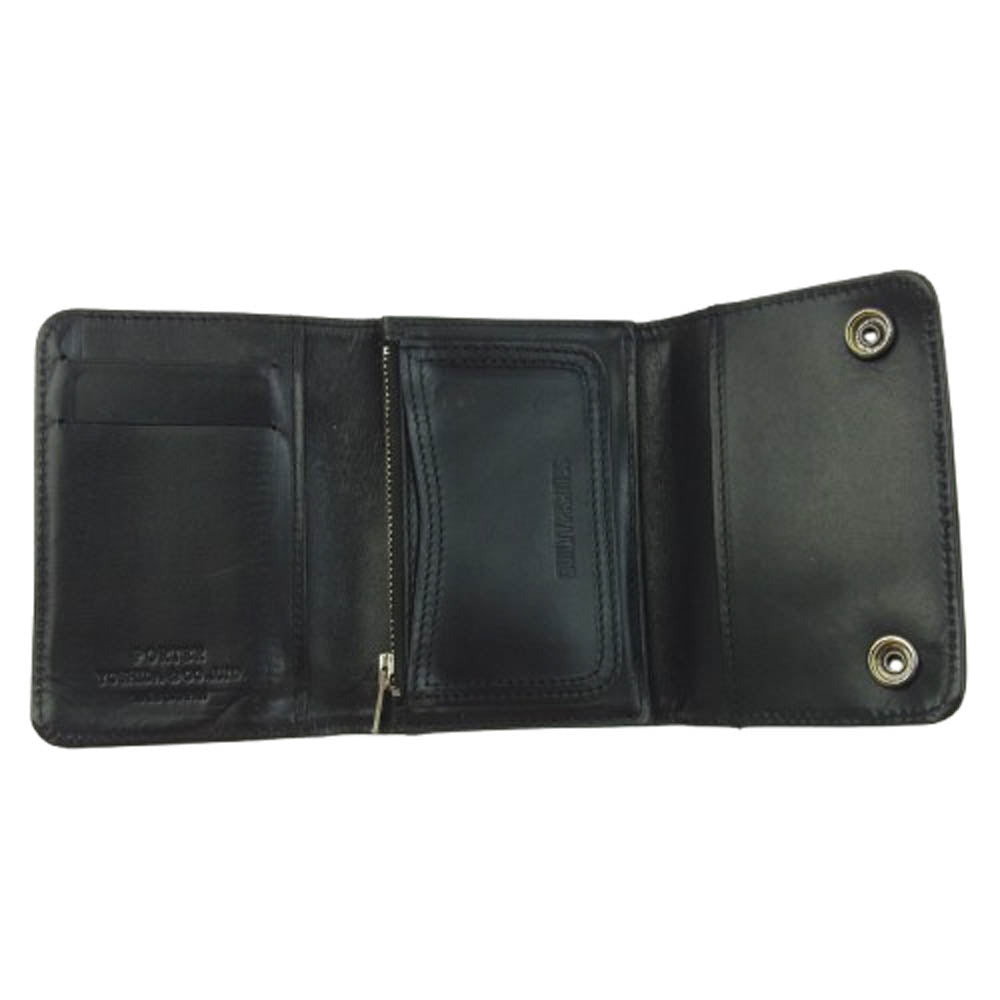 WACKO MARIA ワコマリア WMGP-WL03 × PORTER ポーター STEER HIDE WALLET TYPE3 ステアハイド 三つ折り財布 牛革 ブラック系【中古】