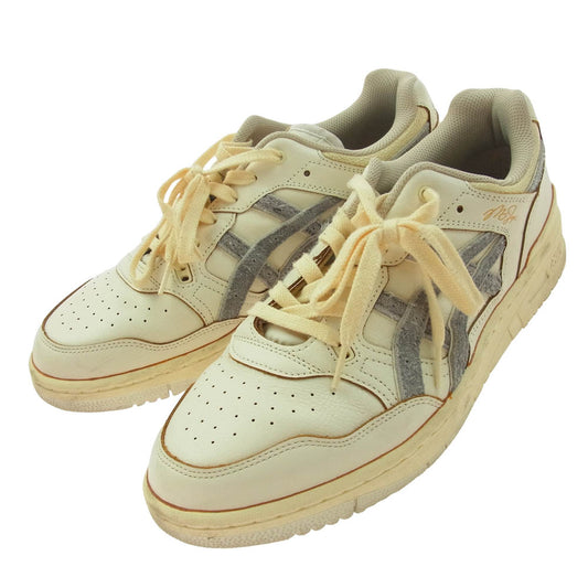 asics アシックス 1201A976-100 Foxtrot Uniform フォックストロットユニフォーム  EX89 Whisper White Cool Grey ウィスパーホワイト クールグレー レザー ローカット スニーカー オフホワイト系 28.5cm【中古】