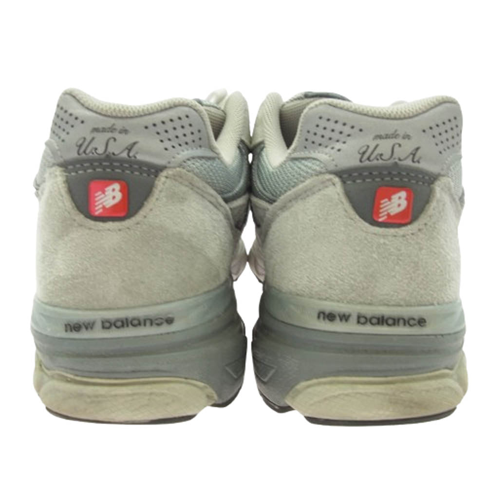 NEW BALANCE ニューバランス M990GY3 USA製 990V3 Gray スエード メッシュ ローカット スニーカー グレー系 28cm【中古】