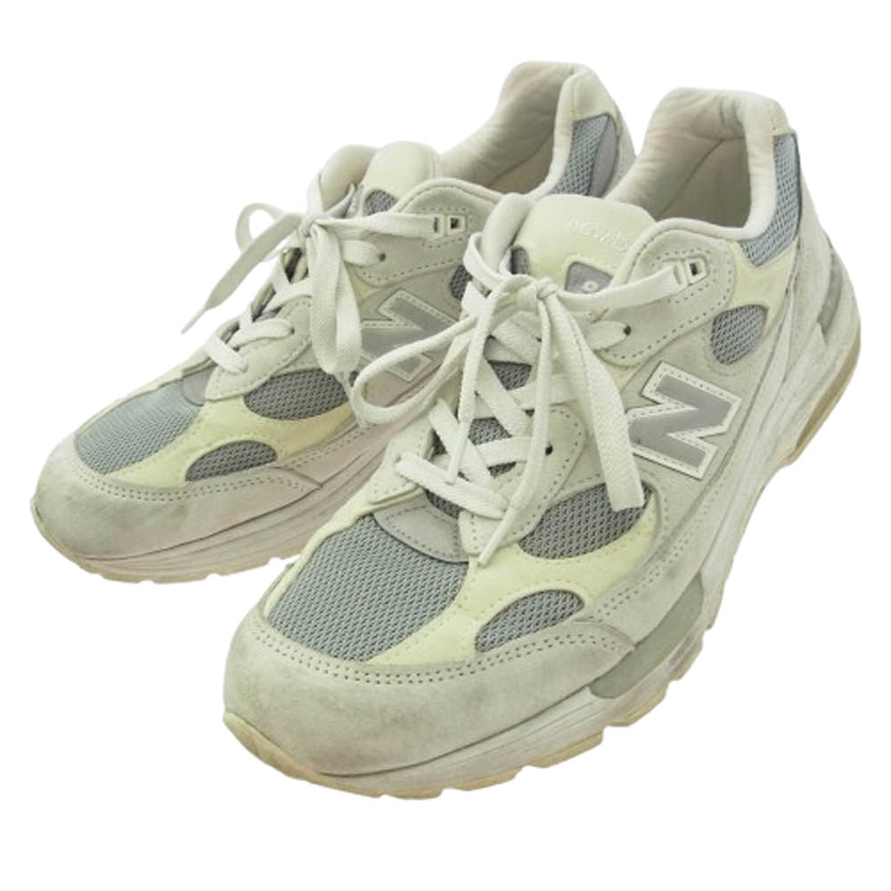 NEW BALANCE ニューバランス M992NC USA製 992 White スエード メッシュ ローカット スニーカー ホワイト系 28cm【中古】