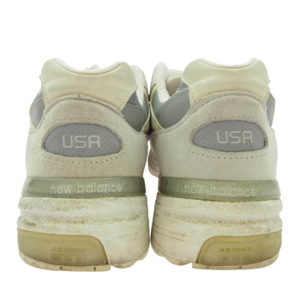 NEW BALANCE ニューバランス M992NC USA製 992 White スエード メッシュ ローカット スニーカー ホワイト系 28cm【中古】