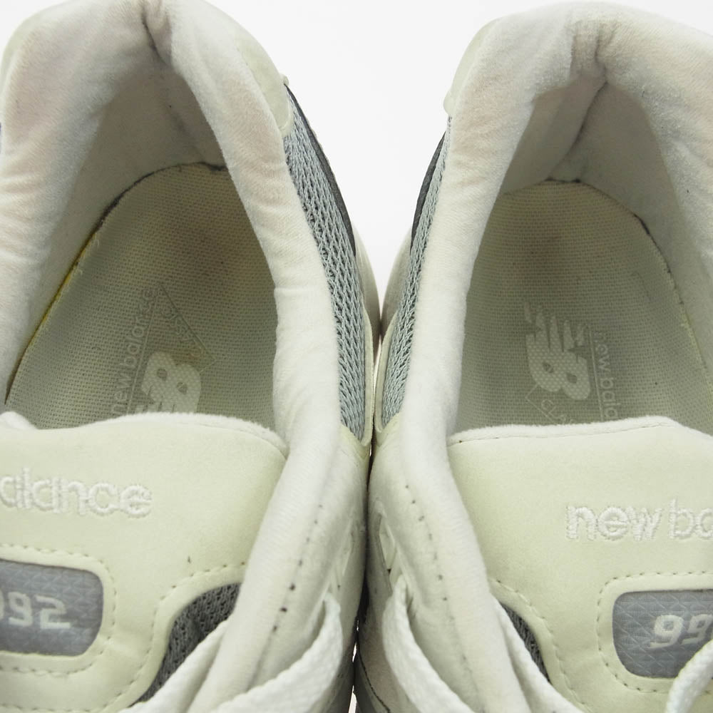 NEW BALANCE ニューバランス M992NC USA製 992 White スエード メッシュ ローカット スニーカー ホワイト系 28cm【中古】