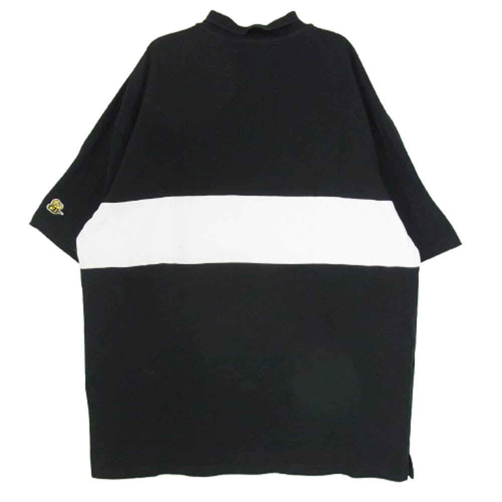 A BATHING APE アベイシングエイプ 001P0H301008X ロゴプリント 半袖 ラガー ポロ シャツ ブラック系 2XL【中古】