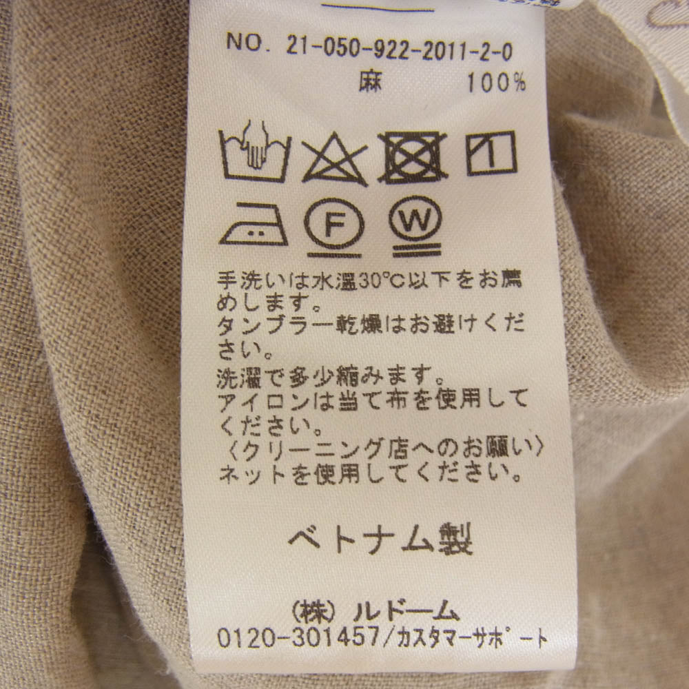 Plage プラージュ EX43 リネン 長袖 シャツ ベージュ系 サイズ表記無【中古】