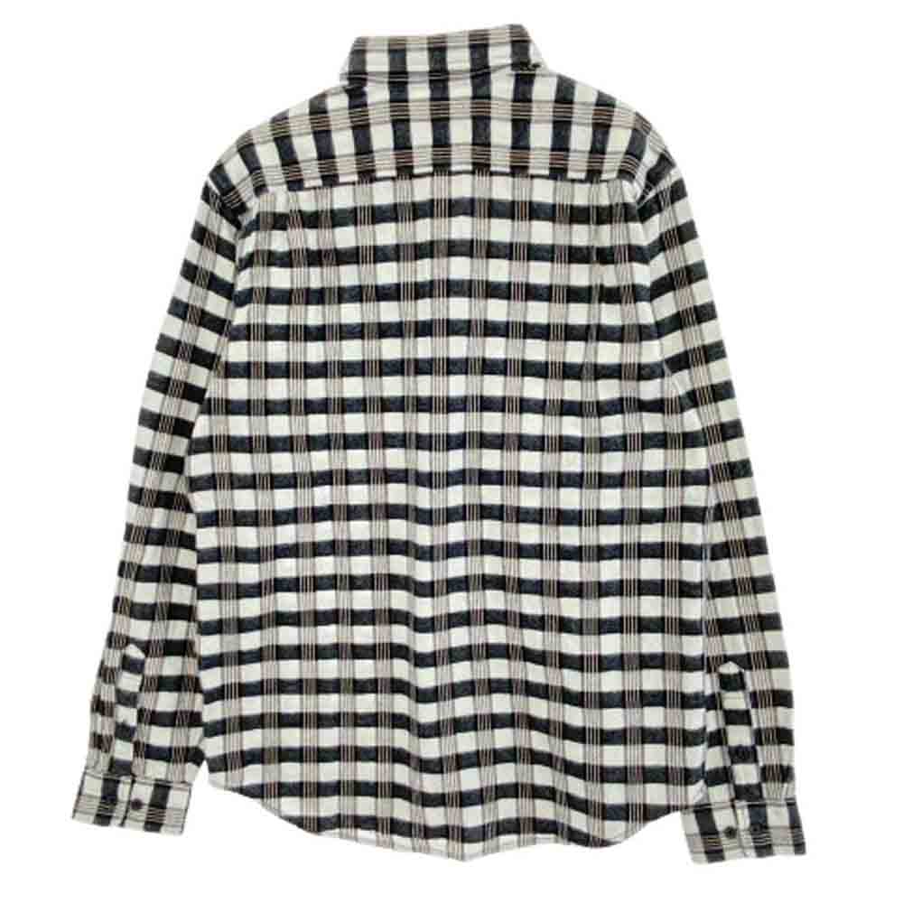 Supreme シュプリーム 17SS Checker Plaid Flannel Shirt プレイドチェック フランネル 長袖 シャツ ホワイト系 ブラック系 M【中古】