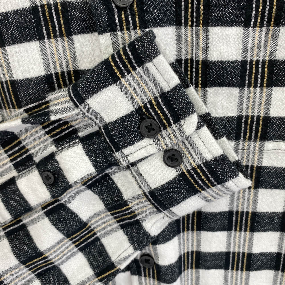 Supreme シュプリーム 17SS Checker Plaid Flannel Shirt プレイドチェック フランネル 長袖 シャツ ホワイト系 ブラック系 M【中古】