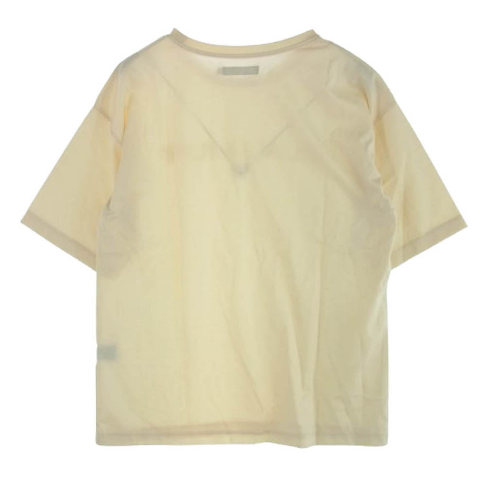 1piu1uguale3 ウノピュウノウグァーレトレ MRT342 COT405 MIRROR BIG TEE ミラーロゴプリント オーバーサイズ Tシャツ 半袖カットソー ベージュ ベージュ系 5【美品】【中古】