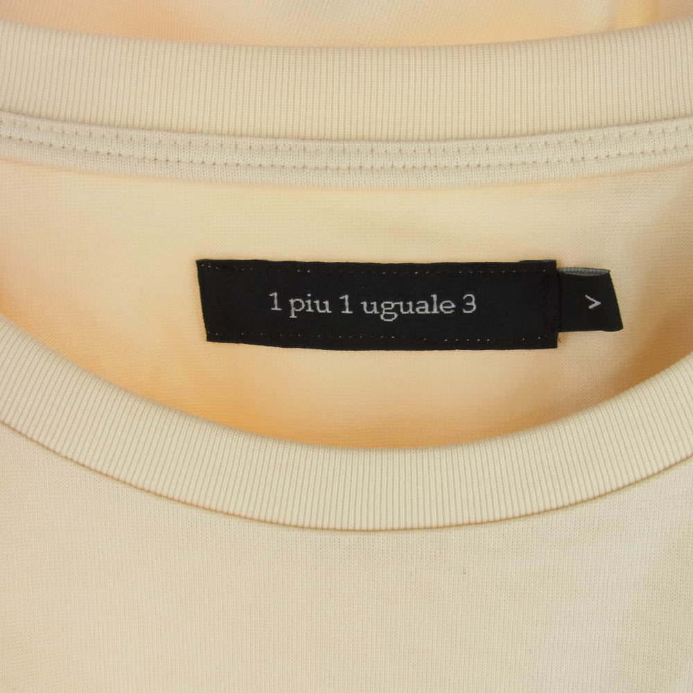 1piu1uguale3 ウノピュウノウグァーレトレ MRT342 COT405 MIRROR BIG TEE ミラーロゴプリント オーバーサイズ Tシャツ 半袖カットソー ベージュ ベージュ系 5【美品】【中古】