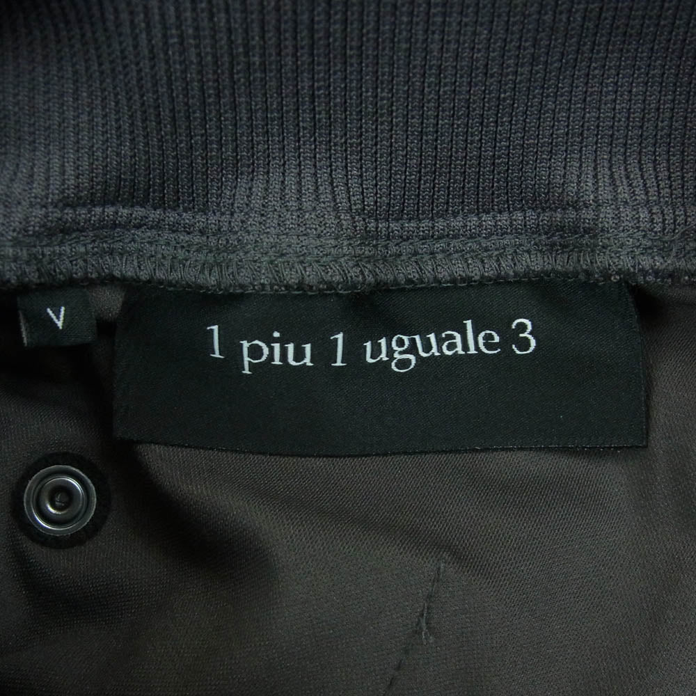 1piu1uguale3 ウノピュウノウグァーレトレ CM038 MT01-88 COMFORTABLE TAG SOLID RIB ロゴ刺繍 ストレッチ リブ パンツ グレー系 5【中古】
