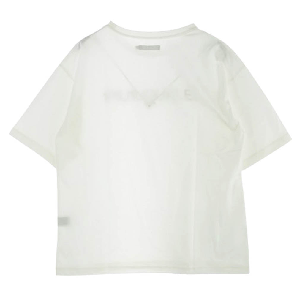 1piu1uguale3 ウノピュウノウグァーレトレ MRT342 COT405 MIRROR BIG TEE ミラーロゴプリント オーバーサイズ Tシャツ 半袖カットソー ホワイト ホワイト系 6【美品】【中古】