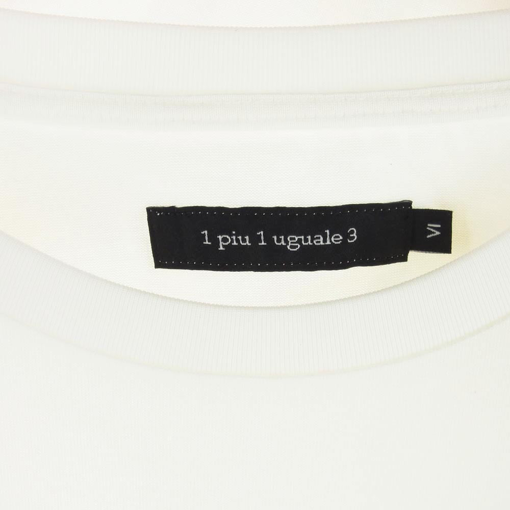 1piu1uguale3 ウノピュウノウグァーレトレ MRT342 COT405 MIRROR BIG TEE ミラーロゴプリント オーバーサイズ Tシャツ 半袖カットソー ホワイト ホワイト系 6【美品】【中古】