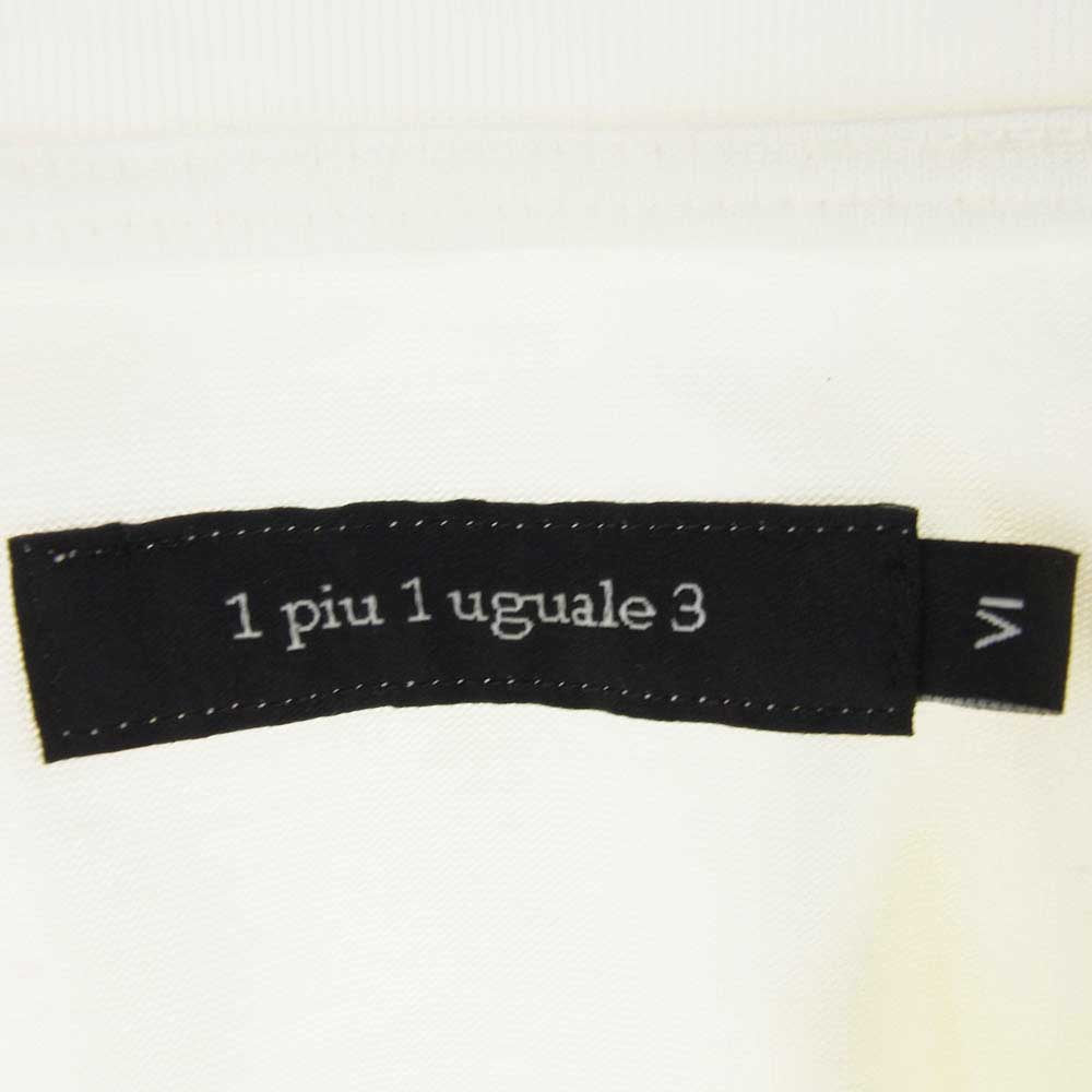 1piu1uguale3 ウノピュウノウグァーレトレ MRT342 COT405 MIRROR BIG TEE ミラーロゴプリント オーバーサイズ Tシャツ 半袖カットソー ホワイト ホワイト系 6【美品】【中古】