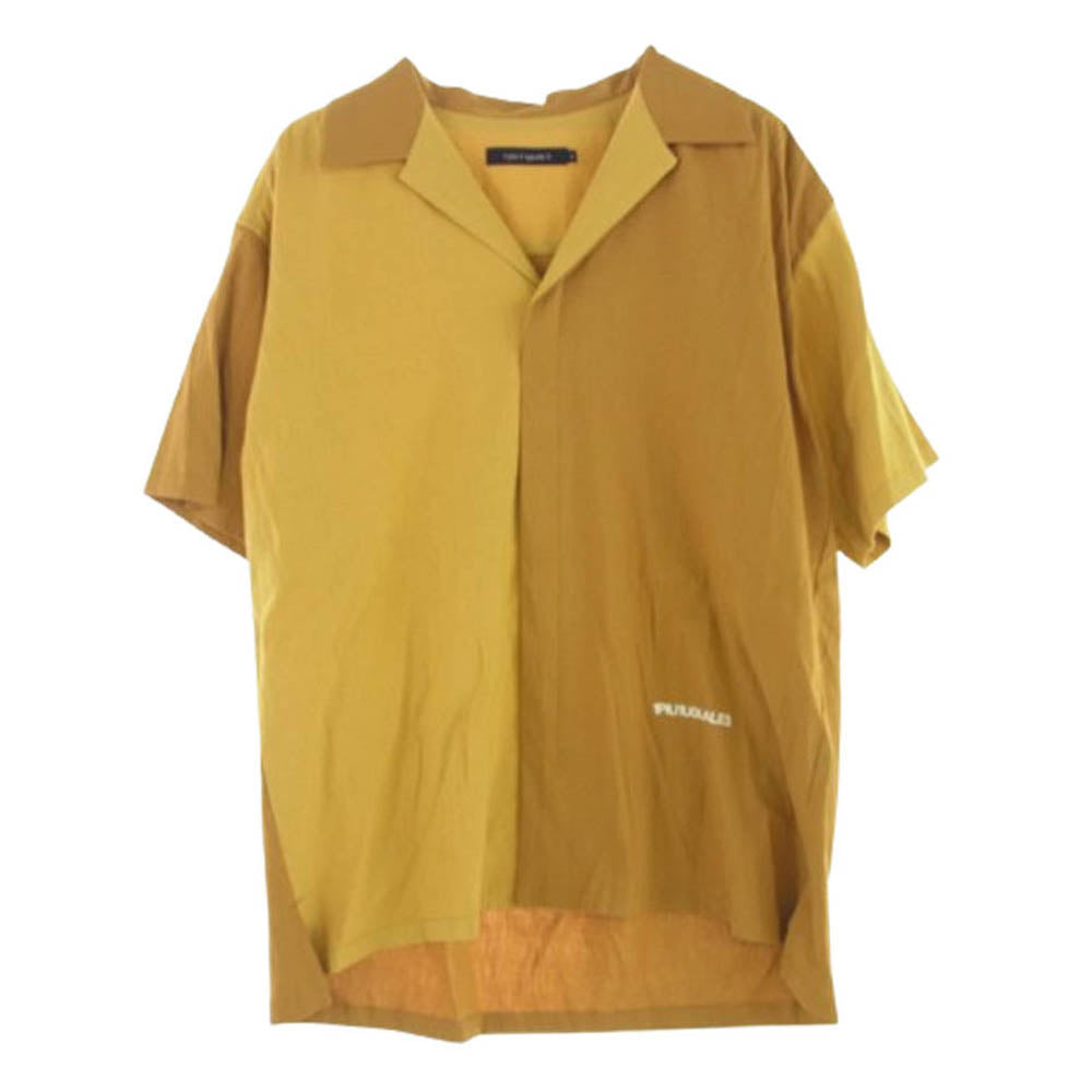 1piu1uguale3 ウノピュウノウグァーレトレ MRS172 LIU005 HOLIDAY SHIRTS ロゴプリント ホリデー オープンカラー 半袖シャツ イエロー系 6【中古】