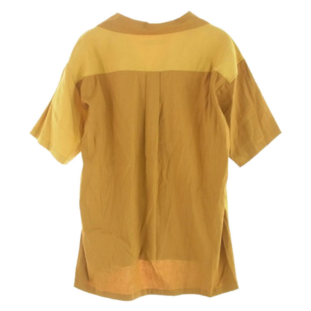 1piu1uguale3 ウノピュウノウグァーレトレ MRS172 LIU005 HOLIDAY SHIRTS ロゴプリント ホリデー オープンカラー 半袖シャツ イエロー系 6【中古】