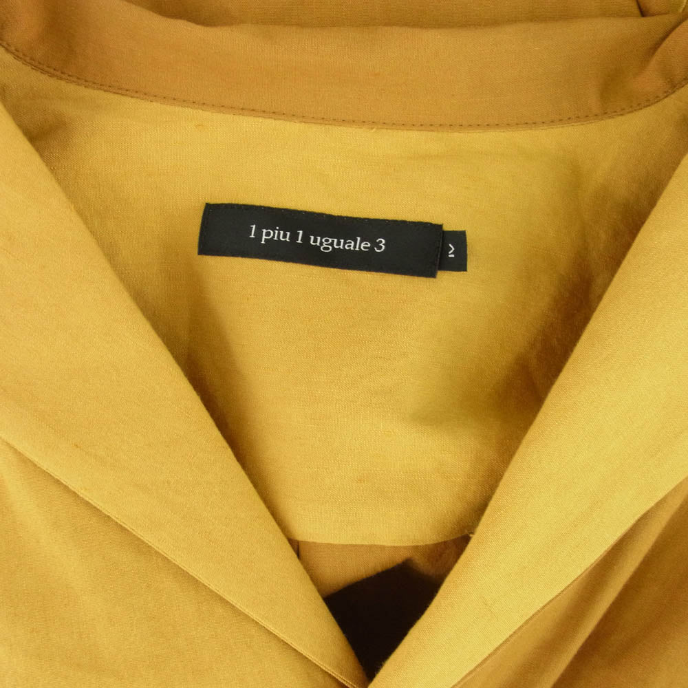 1piu1uguale3 ウノピュウノウグァーレトレ MRS172 LIU005 HOLIDAY SHIRTS ロゴプリント ホリデー オープンカラー 半袖シャツ イエロー系 6【中古】