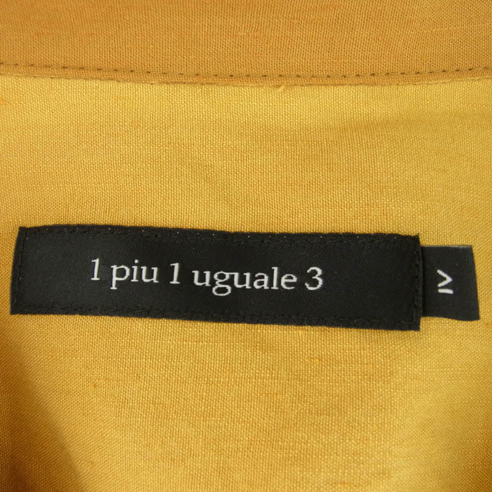 1piu1uguale3 ウノピュウノウグァーレトレ MRS172 LIU005 HOLIDAY SHIRTS ロゴプリント ホリデー オープンカラー 半袖シャツ イエロー系 6【中古】
