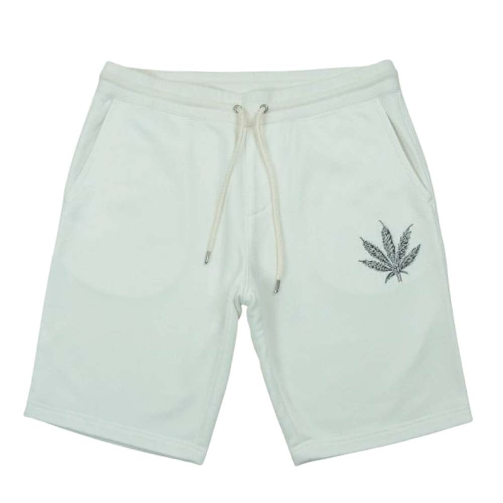 1piu1uguale3 ウノピュウノウグァーレトレ MRP534 CTP094 lucien pellat-finet ルシアンペラフィネ LEAF SWEAT SHORTS リーフ刺繍 スウェット ショーツ ハーフ ショート パンツ ホワイト系 6【中古】