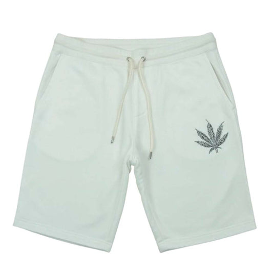 1piu1uguale3 ウノピュウノウグァーレトレ MRP534 CTP094 lucien pellat-finet ルシアンペラフィネ LEAF SWEAT SHORTS リーフ刺繍 スウェット ショーツ ハーフ ショート パンツ ホワイト系 6【中古】
