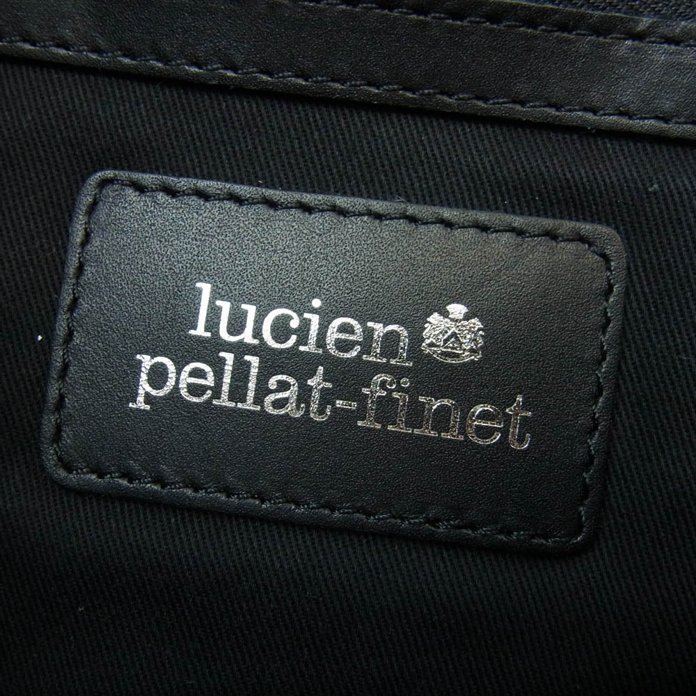 1piu1uguale3 ウノピュウノウグァーレトレ × lucien pellat-finet ルシアンペラフィネ スカルプリント レザー トートバッグ バック ブラック系【中古】