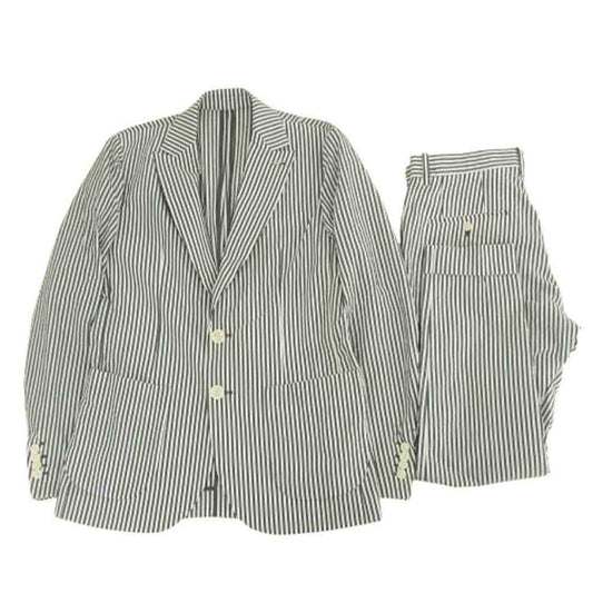 1piu1uguale3 ウノピュウノウグァーレトレ MRP618 PCT036 UNCON JKT テーラードジャケット 折鶴ピン UNCON SLACKS スラックス パンツ セットアップ グレー系 ホワイト系【中古】