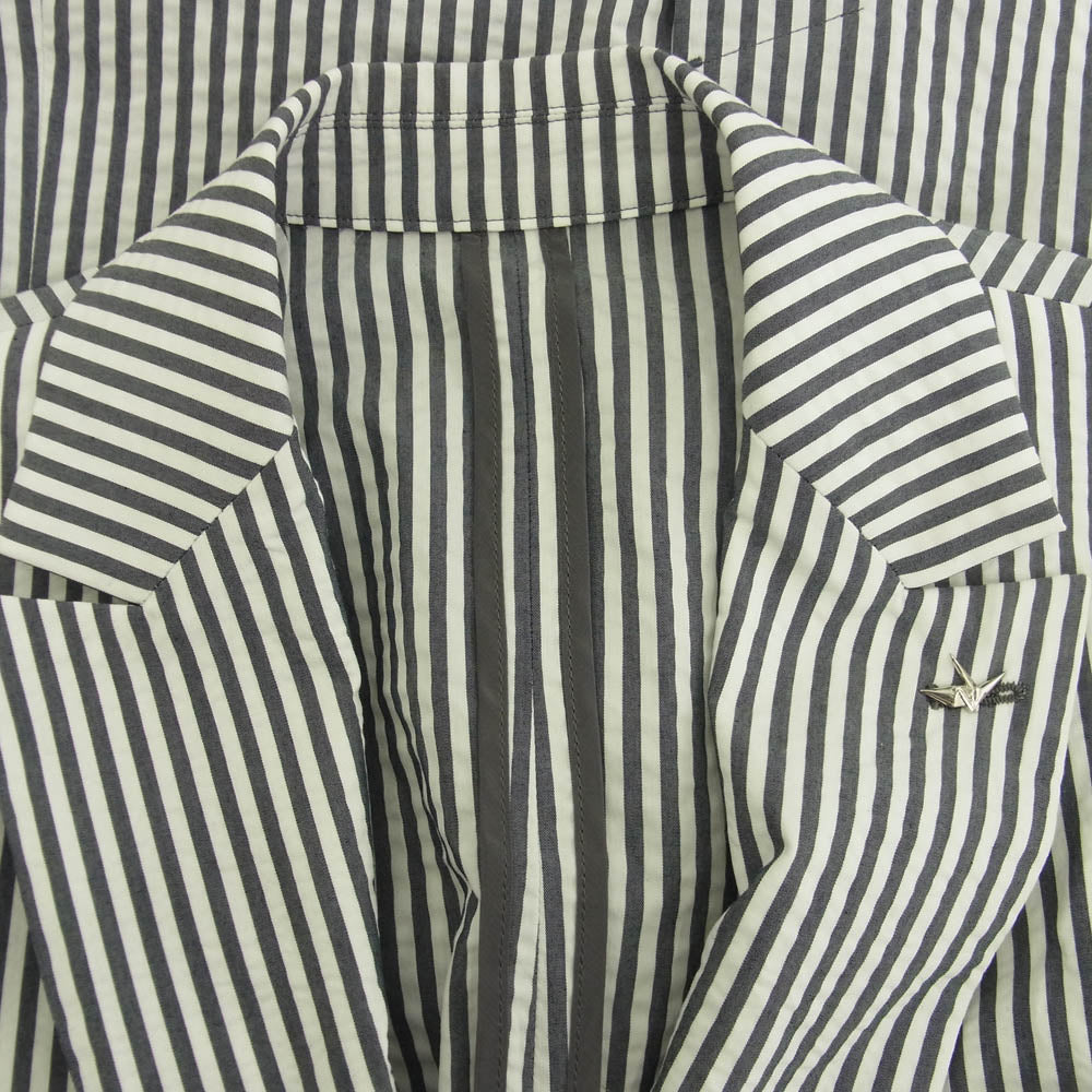 1piu1uguale3 ウノピュウノウグァーレトレ MRP618 PCT036 UNCON JKT テーラードジャケット 折鶴ピン UNCON SLACKS スラックス パンツ セットアップ グレー系 ホワイト系【中古】