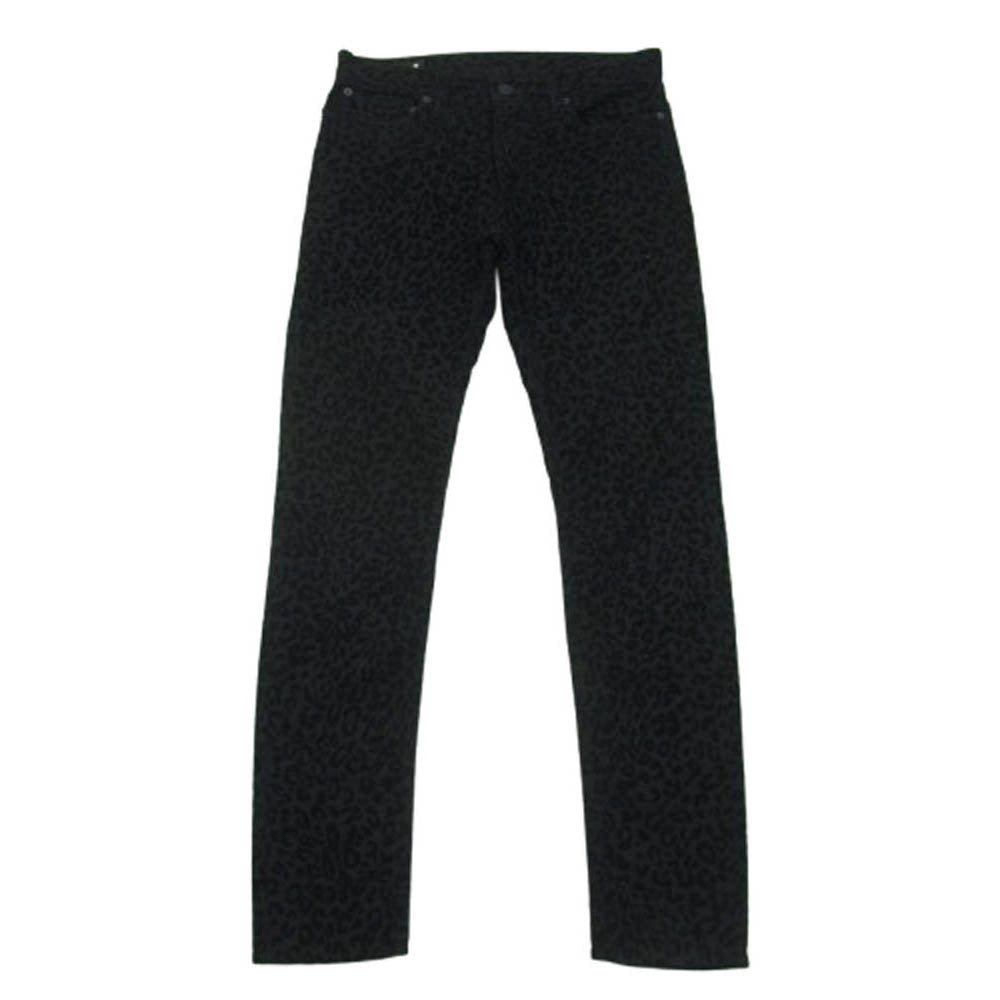 MINEDENIM マインデニム 1902-1001-98-302 BD Leopard S.Slim STR 5pocket レオパード柄 ブラック デニム パンツ ブラック系 7【中古】