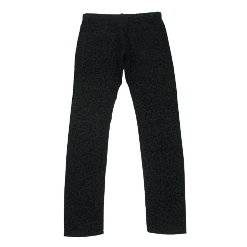 MINEDENIM マインデニム 1902-1001-98-302 BD Leopard S.Slim STR 5pocket レオパード柄 ブラック デニム パンツ ブラック系 7【中古】