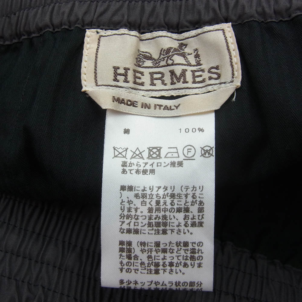 HERMES エルメス 国内正規品 ドローコード コットン イージー パンツ グレー系 44【中古】