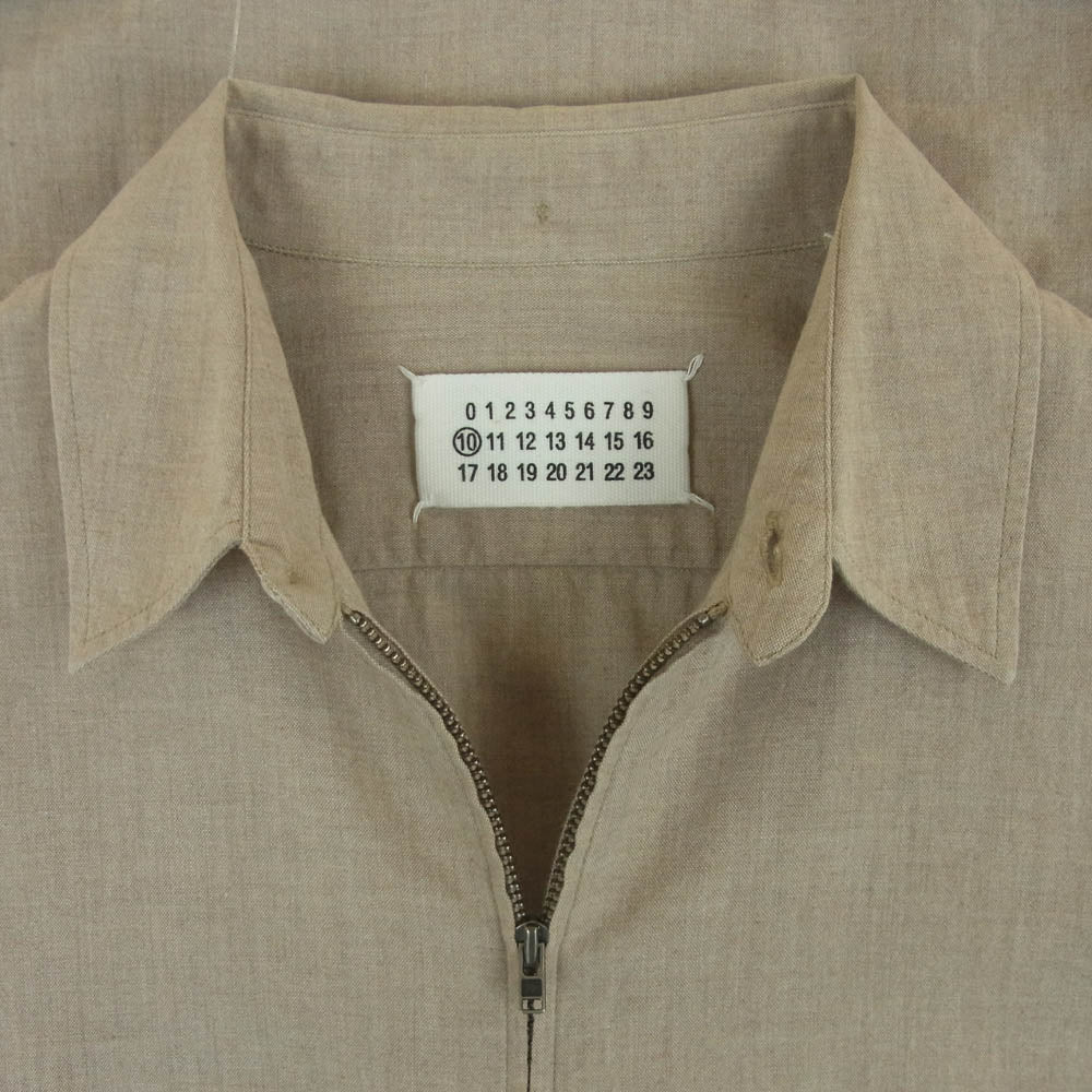 MAISON MARTIN MARGIELA メゾンマルタンマルジェラ 11AW S50DL0161 四つタグ ジップアップ 長袖 シャツ グレイッシュベージュ系 44【中古】