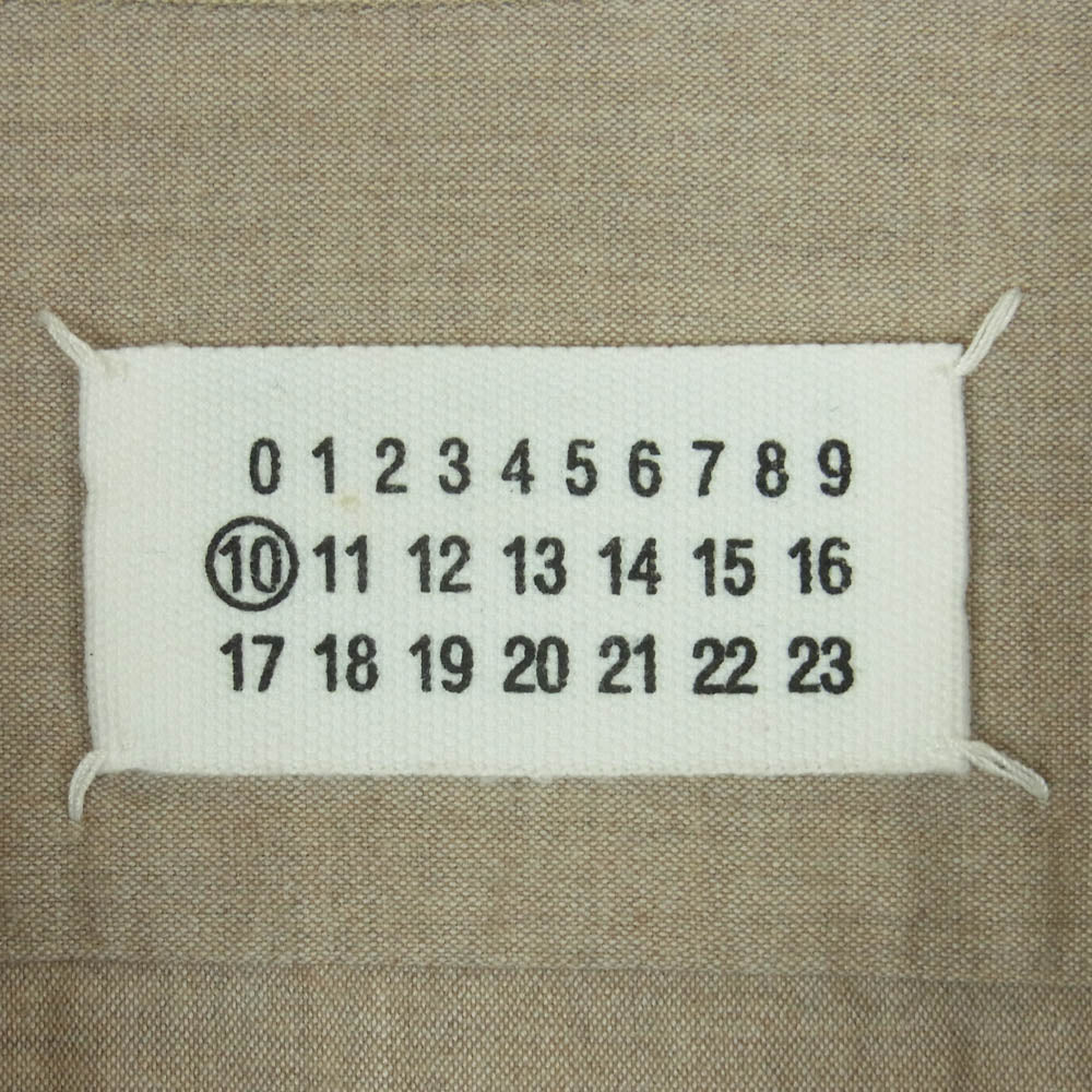 MAISON MARTIN MARGIELA メゾンマルタンマルジェラ 11AW S50DL0161 四つタグ ジップアップ 長袖 シャツ グレイッシュベージュ系 44【中古】