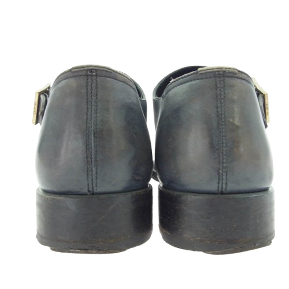 TOM FORD トムフォード J0657 シングルモンク レザー シューズ グレー系 8T【中古】