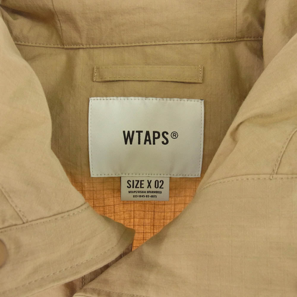 WTAPS ダブルタップス 21AW 212GWDT-SHM02 LS NYCO RIPSTOP カーゴ ミリタリー ブルゾン ジャケット ライトブラウン系 X 02【中古】