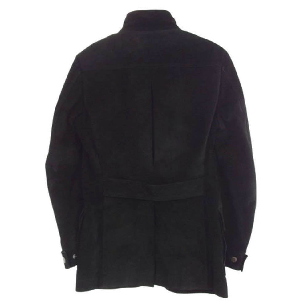 GUCCI グッチ 133594 XC053 国内正規品 イタリア製 スエードレザー ベルトカラー ハーフコート ブラック系【中古】