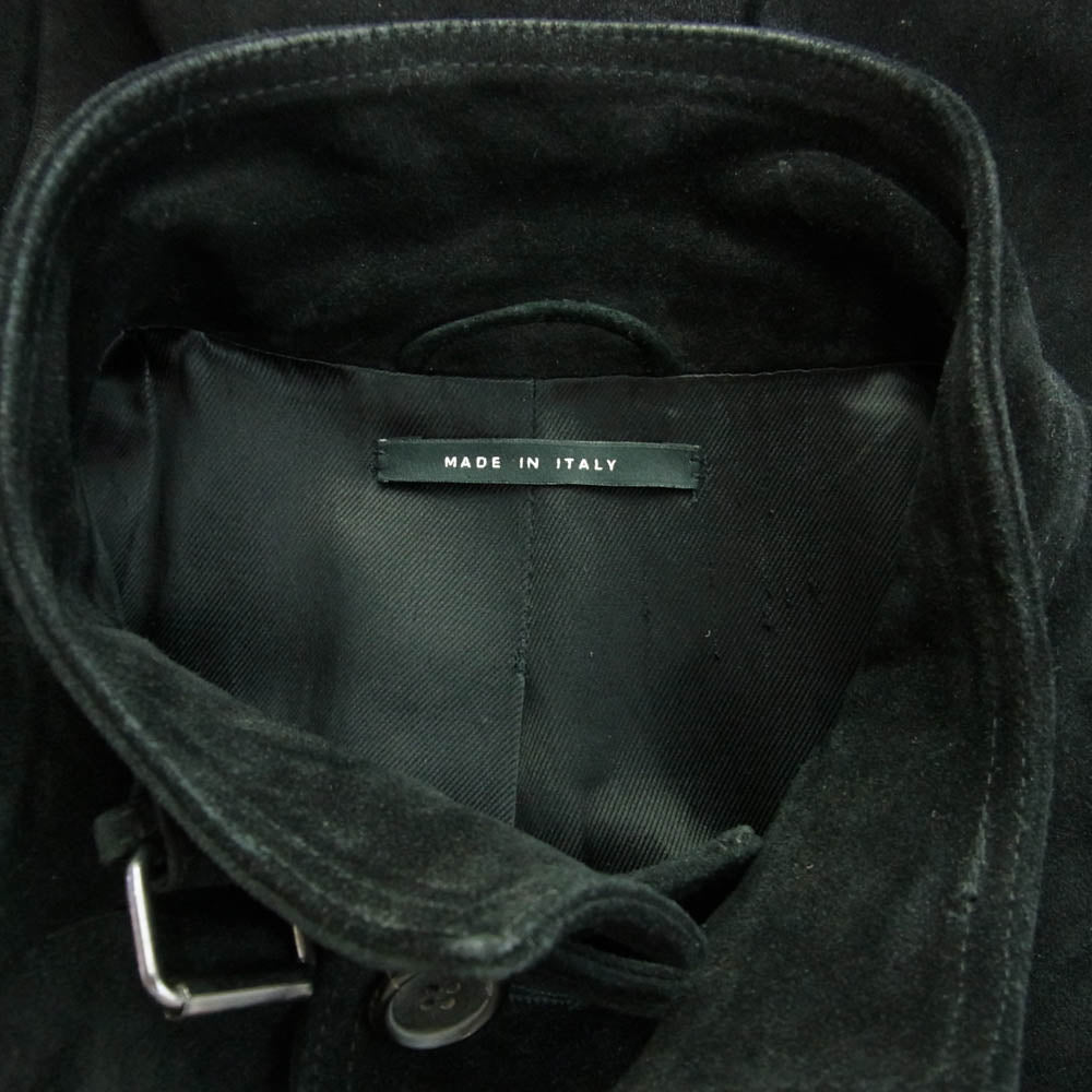 GUCCI グッチ 133594 XC053 国内正規品 イタリア製 スエードレザー ベルトカラー ハーフコート ブラック系【中古】