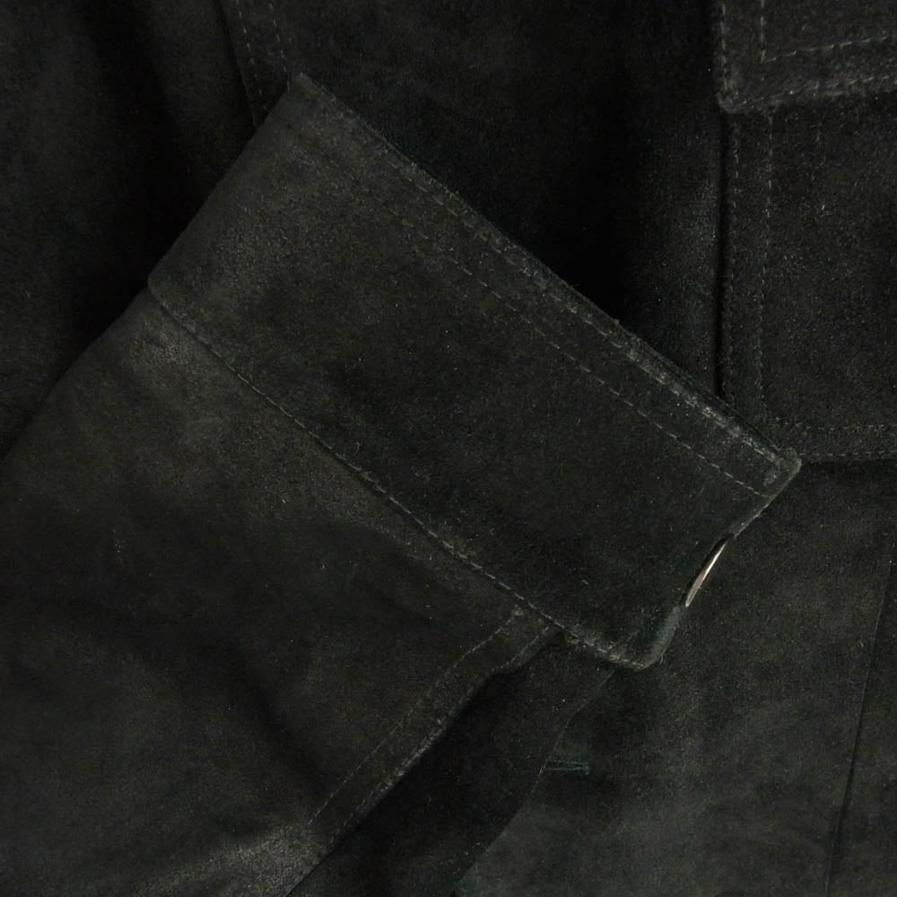 GUCCI グッチ 133594 XC053 国内正規品 イタリア製 スエードレザー ベルトカラー ハーフコート ブラック系【中古】