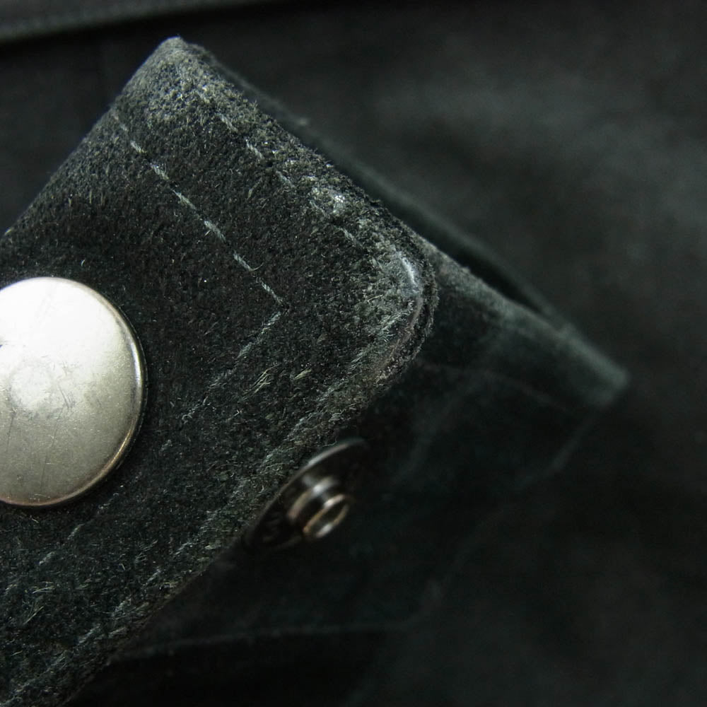 GUCCI グッチ 133594 XC053 国内正規品 イタリア製 スエードレザー ベルトカラー ハーフコート ブラック系【中古】