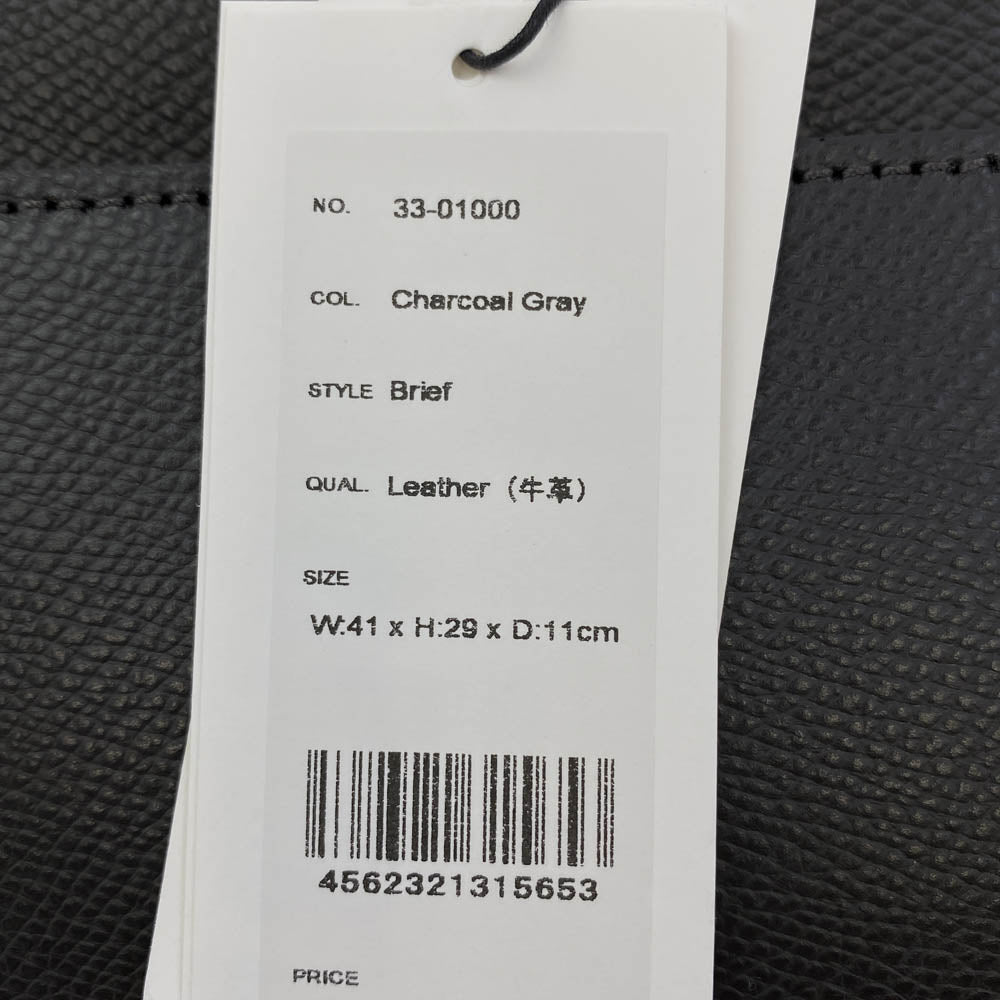 aniary アニアリ 33-01000 S-Film Leather レザー ブリーフケース ビジネスバッグ チャコール系 チャコールグレイ【新古品】【未使用】【中古】
