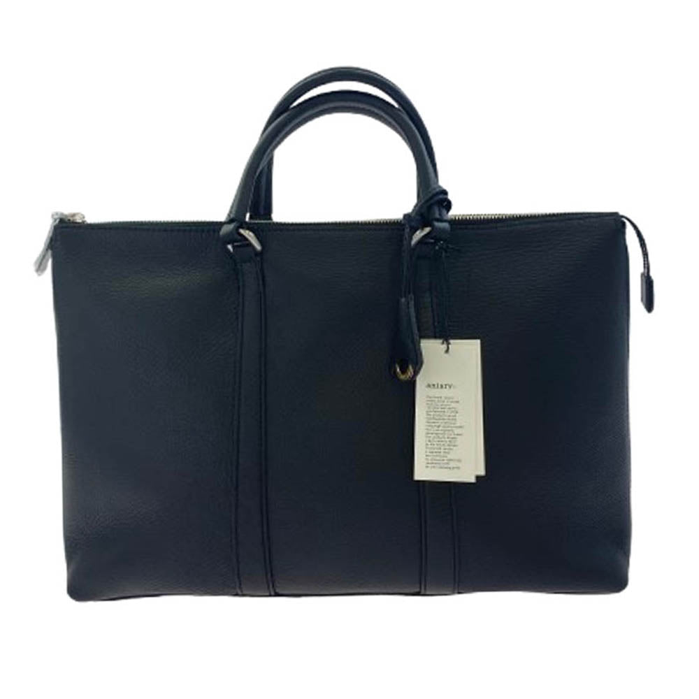 aniary アニアリ 07-01005 Shrink Leather レザー ブリーフケース ビジネスバッグ ブラック系【新古品】【未使用】【中古】