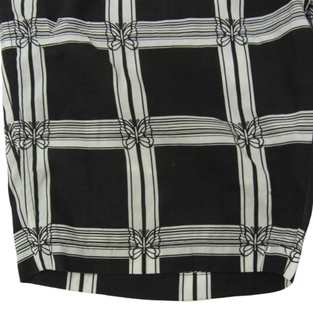 Needles ニードルス MR181 String Cowboy Short R/C Lawn Cloth ストリング カウボーイ ショーツ レーヨン コットン チェック ショート パンツ ブラック系 S【中古】