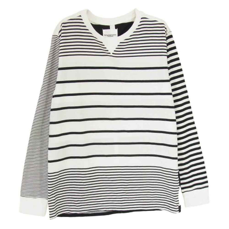 TAKAHIRO MIYASHITA The SoloIst. タカヒロミヤシタザソロイスト swc.0008b マルチ ボーダー カットソー Tシャツ ブラック系 48【中古】